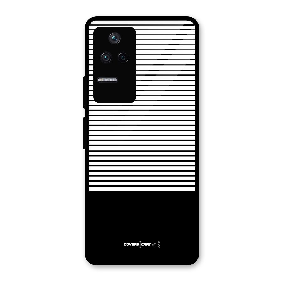 Classy Black Stripes Glass Back Case for Poco F4 5G