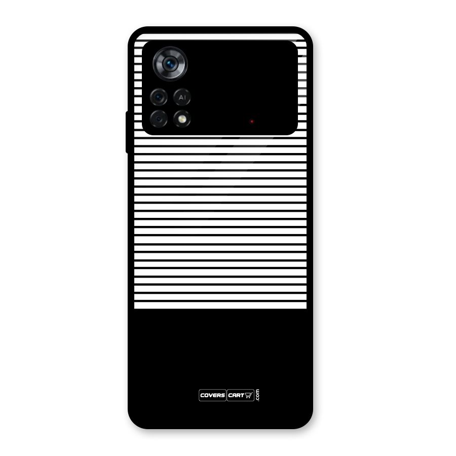 Classy Black Stripes Glass Back Case for Poco X4 Pro 5G