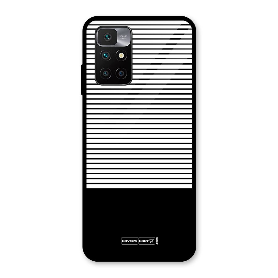 Classy Black Stripes Glass Back Case for Redmi 10 Prime