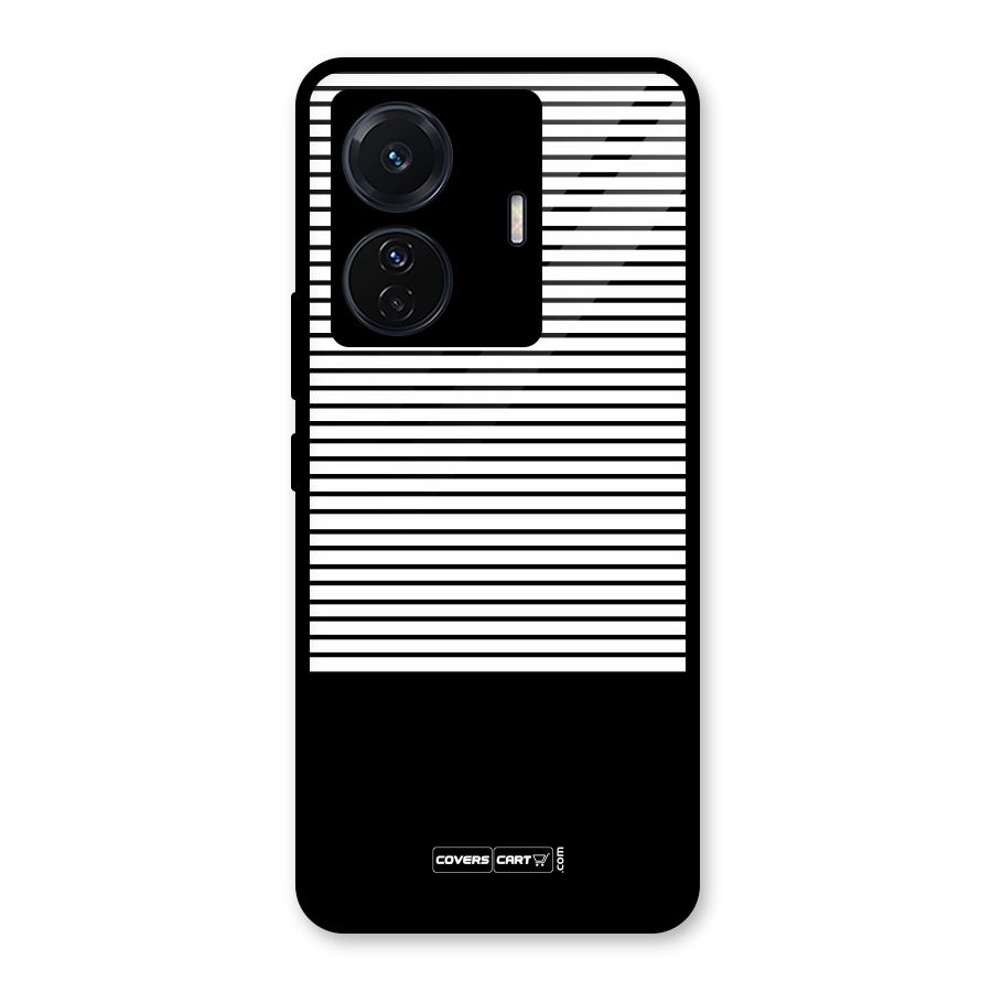 Classy Black Stripes Glass Back Case for Vivo T1 Pro