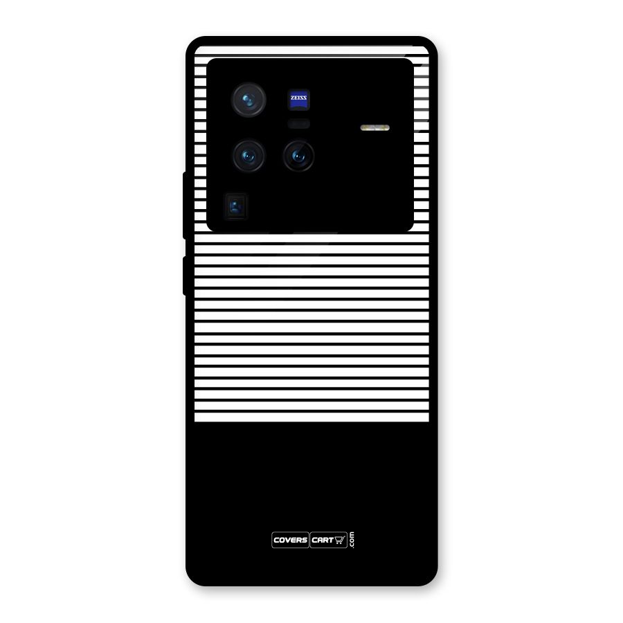 Classy Black Stripes Glass Back Case for Vivo X80 Pro