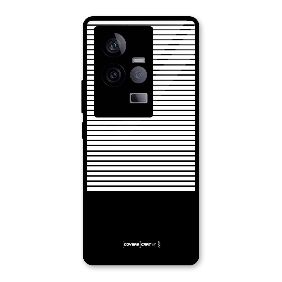 Classy Black Stripes Glass Back Case for Vivo iQOO 11 5G