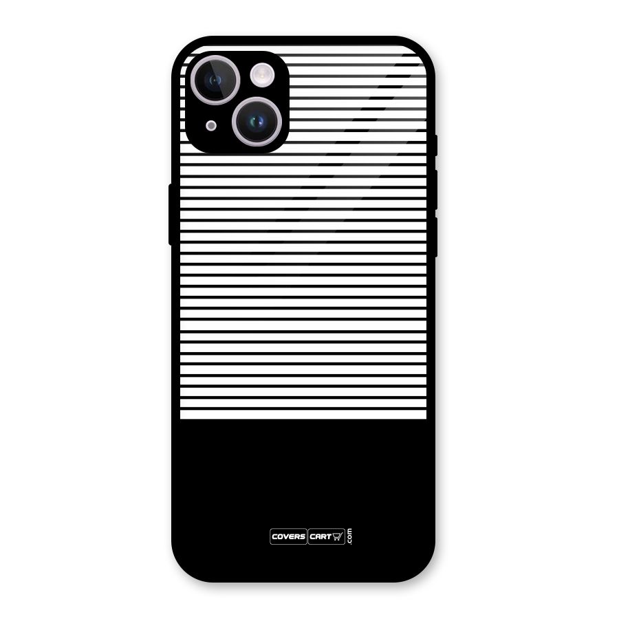 Classy Black Stripes Glass Back Case for iPhone 14 Plus