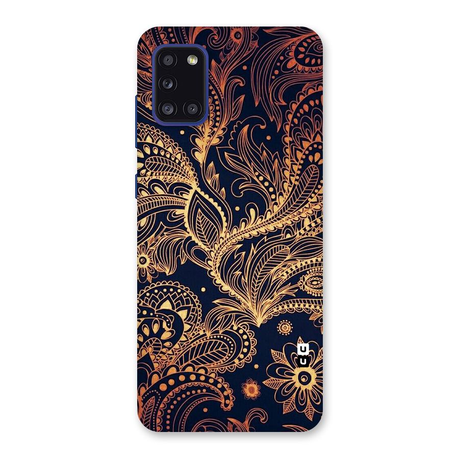 Classy Golden Leafy Design Back Case for Galaxy A31