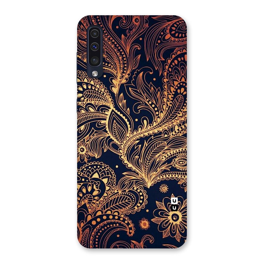 Classy Golden Leafy Design Back Case for Galaxy A50s