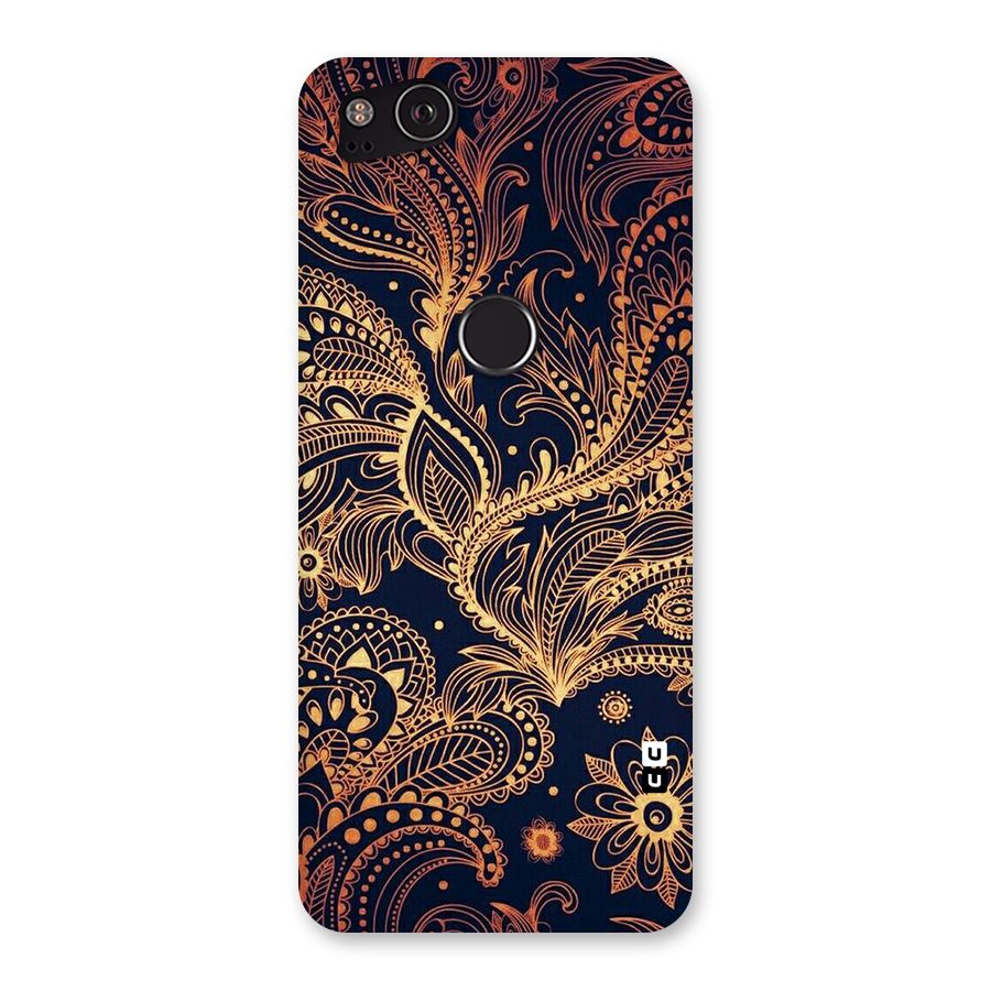 Classy Golden Leafy Design Back Case for Google Pixel 2