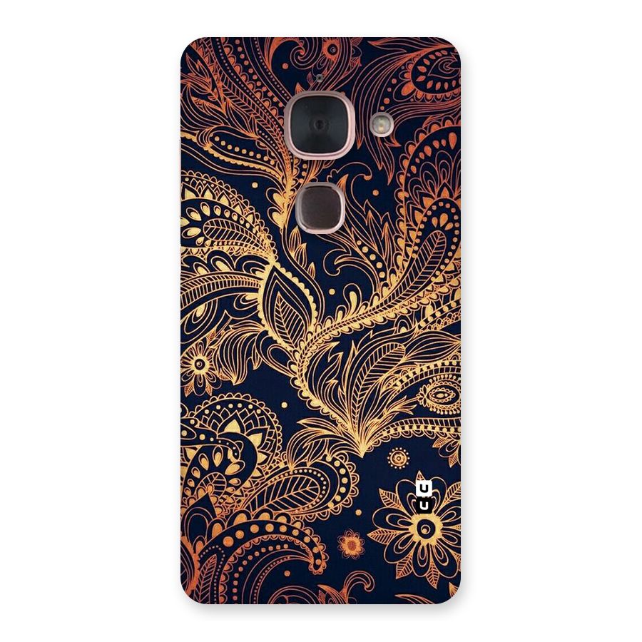Classy Golden Leafy Design Back Case for Le Max 2