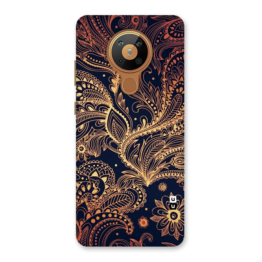 Classy Golden Leafy Design Back Case for Nokia 5.3