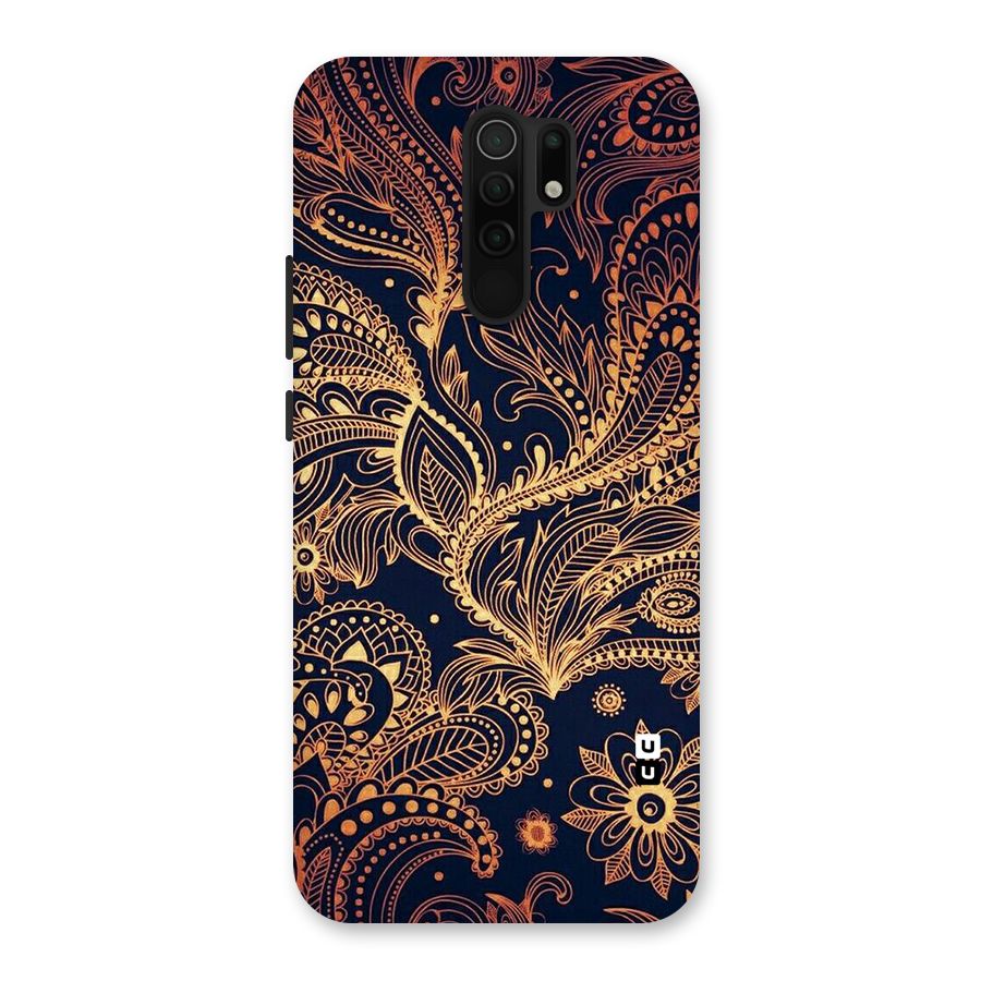 Classy Golden Leafy Design Back Case for Poco M2