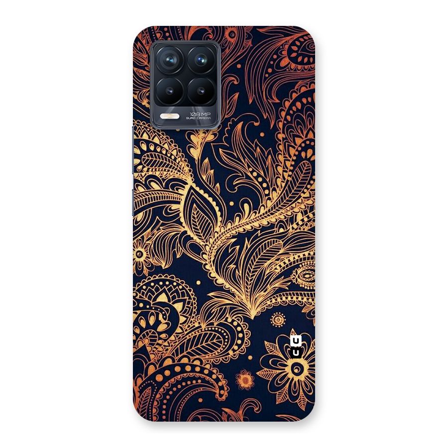 Classy Golden Leafy Design Back Case for Realme 8 Pro