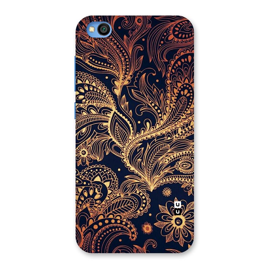 Classy Golden Leafy Design Back Case for Redmi Go