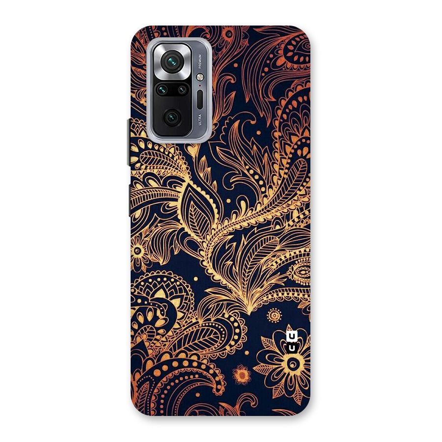 Classy Golden Leafy Design Back Case for Redmi Note 10 Pro