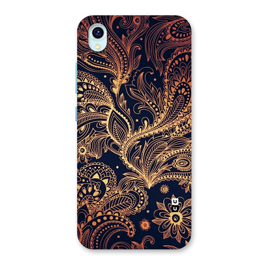 Classy Golden Leafy Design Back Case for Vivo Y1s