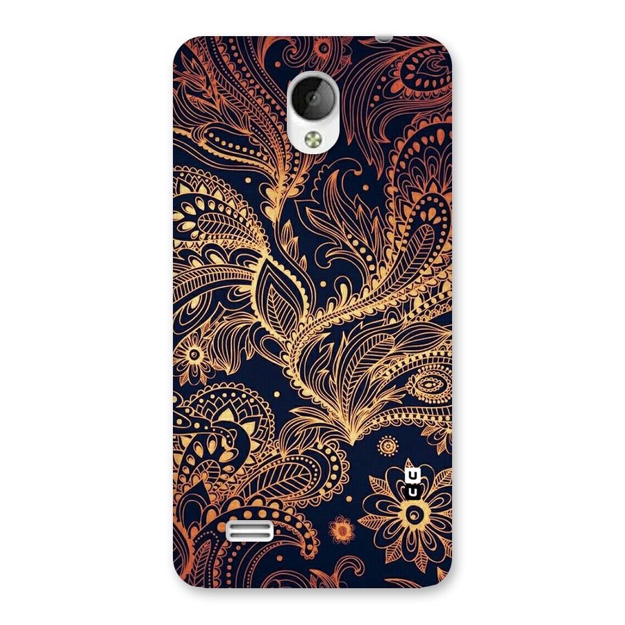 Classy Golden Leafy Design Back Case for Vivo Y21