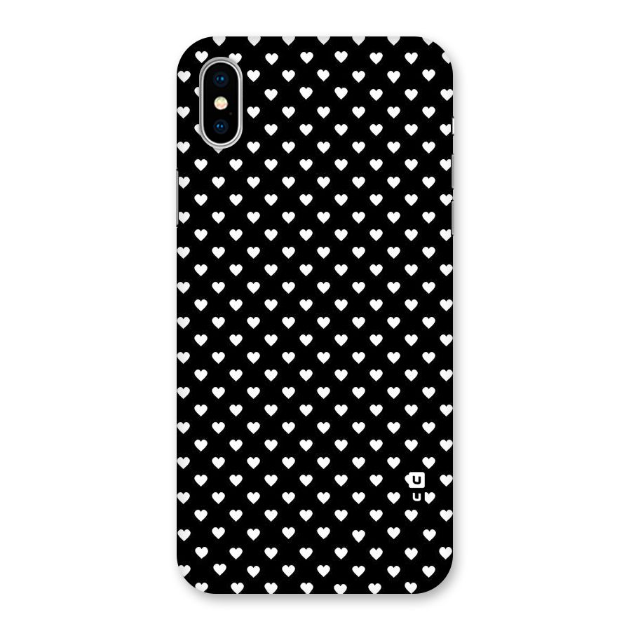 Classy Hearty Polka Back Case for iPhone XS