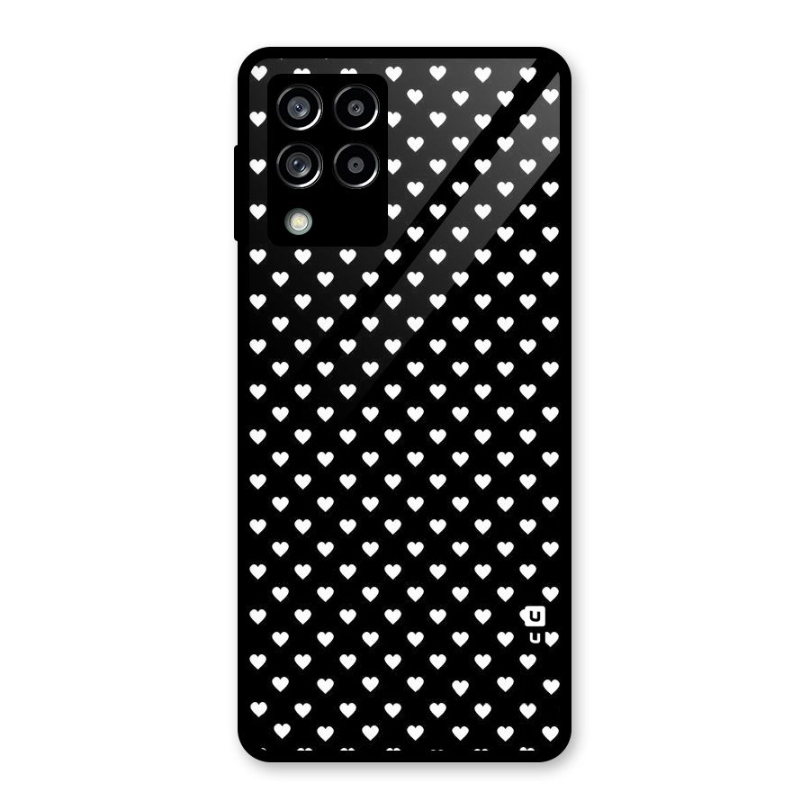 Classy Hearty Polka Glass Back Case for Galaxy M53 5G