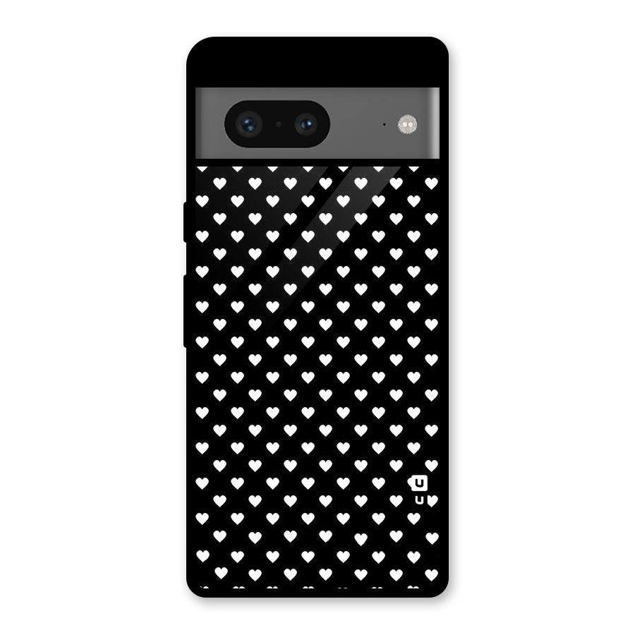 Classy Hearty Polka Glass Back Case for Google Pixel 7