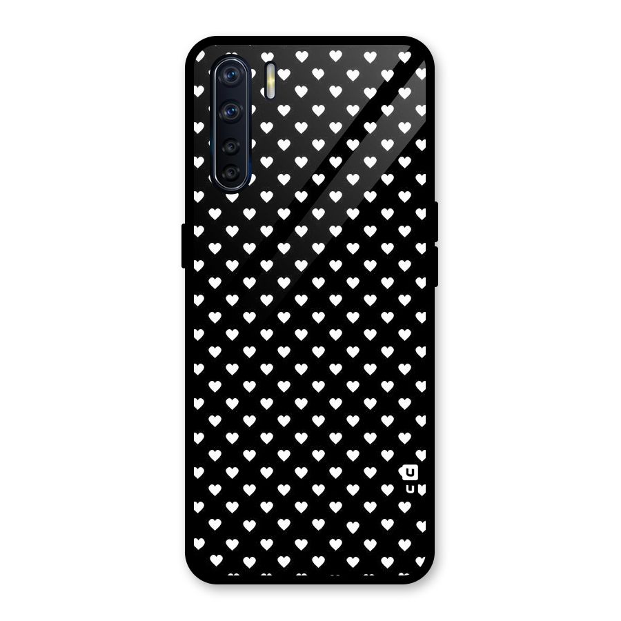Classy Hearty Polka Glass Back Case for Oppo F15