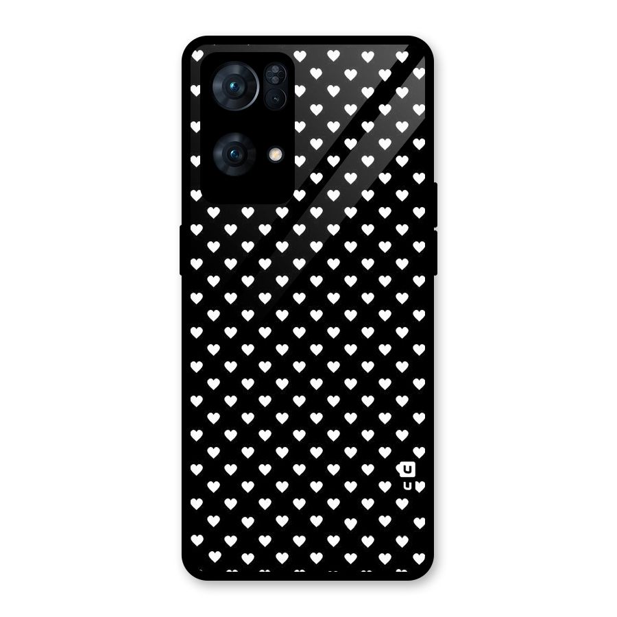 Classy Hearty Polka Glass Back Case for Oppo Reno7 Pro 5G