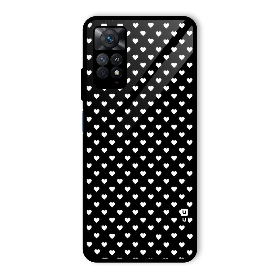Classy Hearty Polka Glass Back Case for Redmi Note 11 Pro