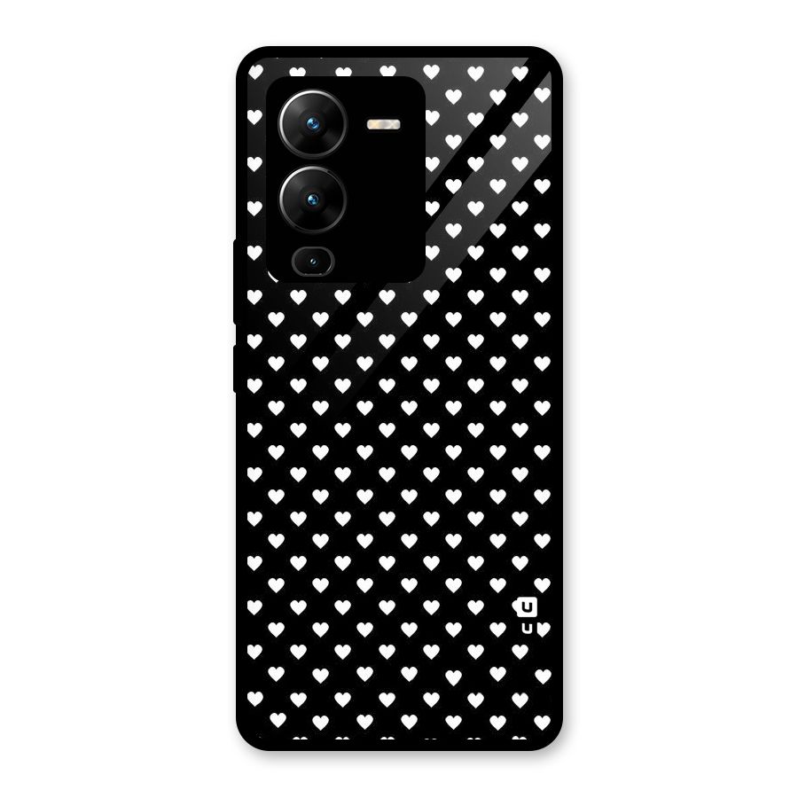 Classy Hearty Polka Glass Back Case for Vivo V25 Pro
