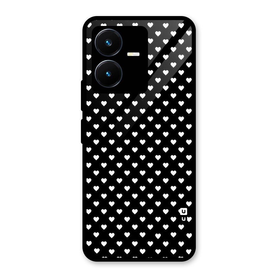 Classy Hearty Polka Glass Back Case for Vivo Y22