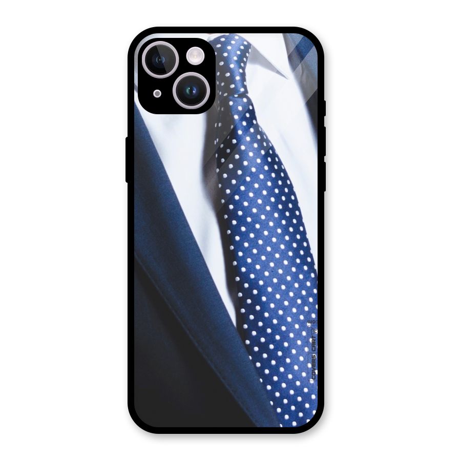 Classy Tie Glass Back Case for iPhone 14 Plus