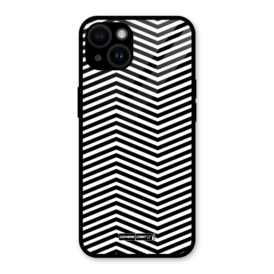 Classy Zig Zag Glass Back Case for iPhone 14