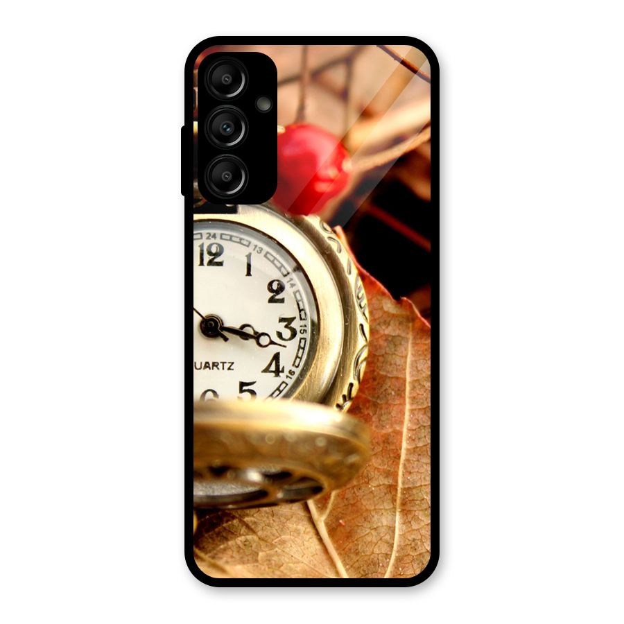 Clock And Cherry Glass Back Case for Galaxy A14 5G
