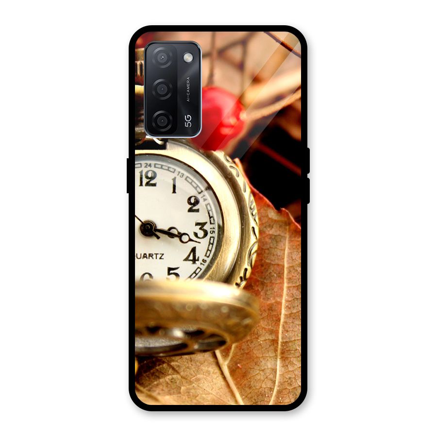 Clock And Cherry Glass Back Case for Oppo A53s 5G
