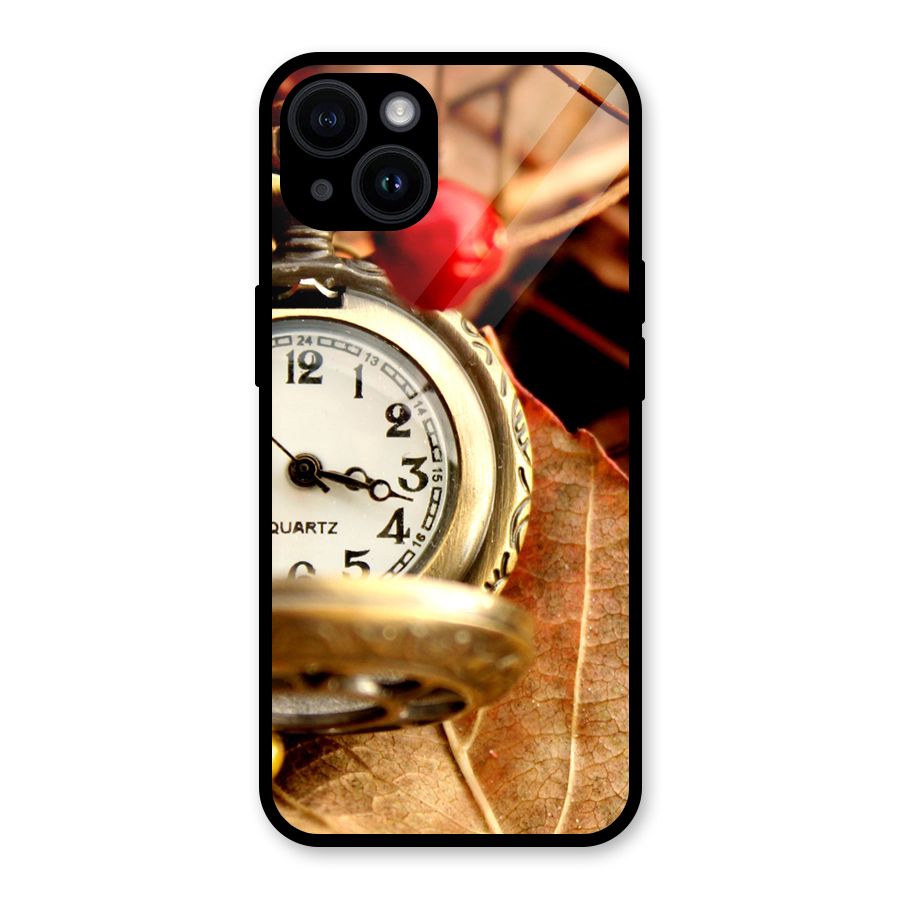 Clock And Cherry Glass Back Case for iPhone 14
