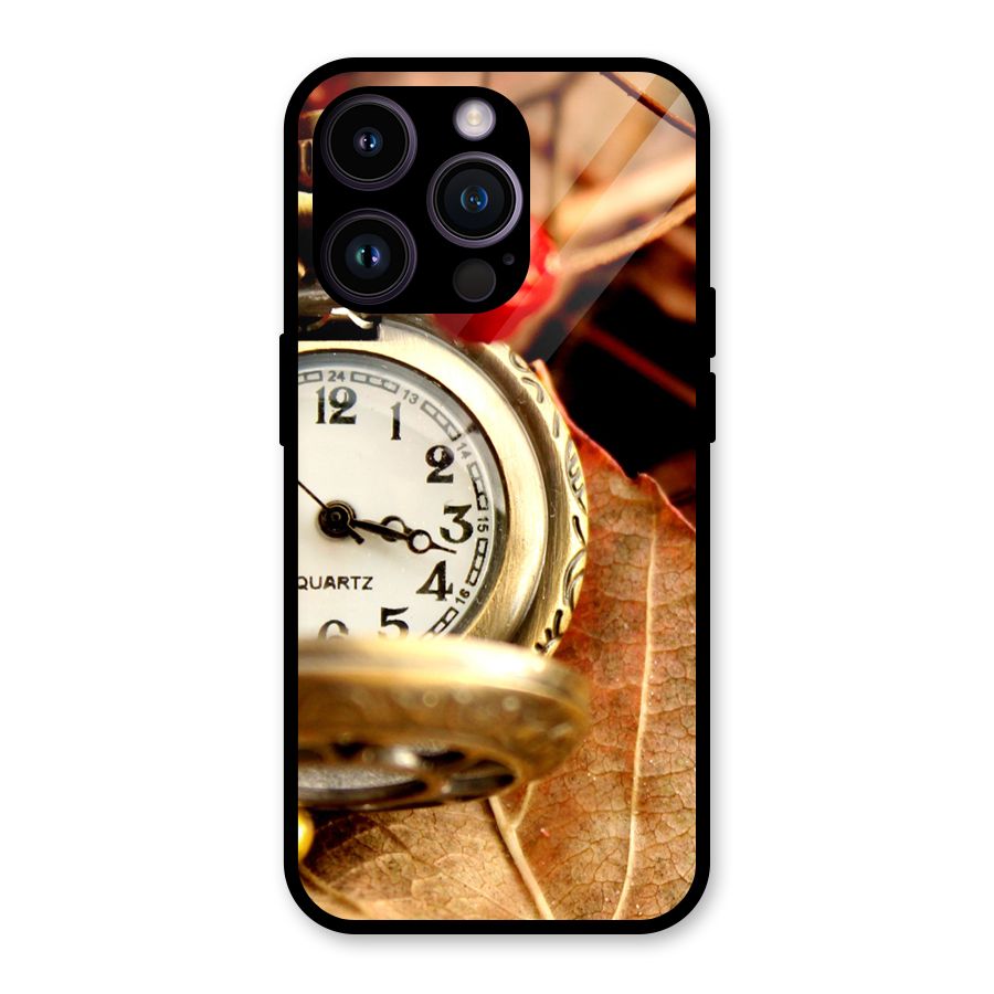 Clock And Cherry Glass Back Case for iPhone 14 Pro
