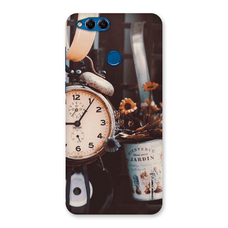 Clock And Flowers Back Case for Honor 7X