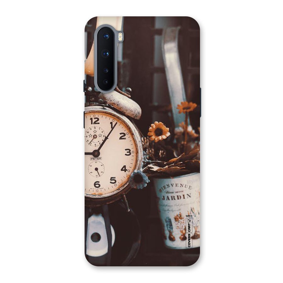 Clock And Flowers Back Case for OnePlus Nord