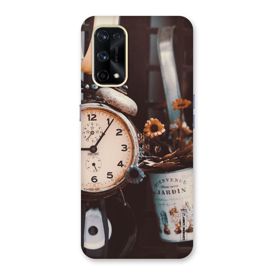 Clock And Flowers Glass Back Case for Realme X7 Pro