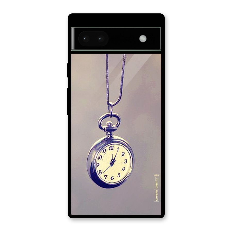 Clock Locket Glass Back Case for Google Pixel 6a