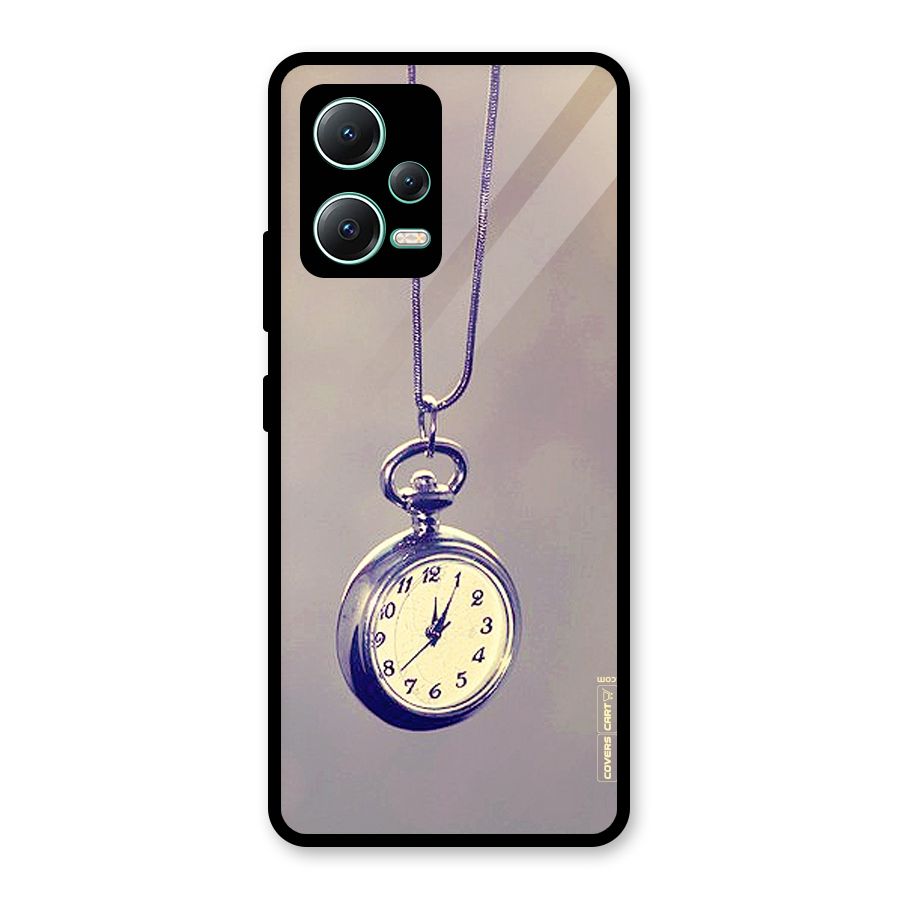 Clock Locket Glass Back Case for Redmi Note 12 5G