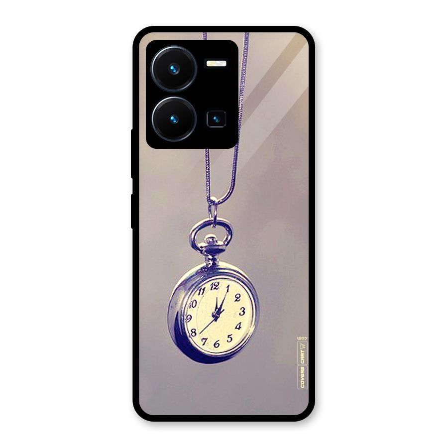 Clock Locket Glass Back Case for Vivo Y35