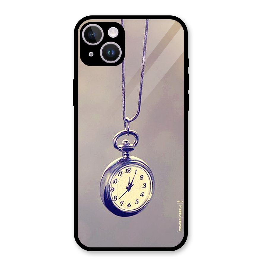 Clock Locket Glass Back Case for iPhone 14 Plus