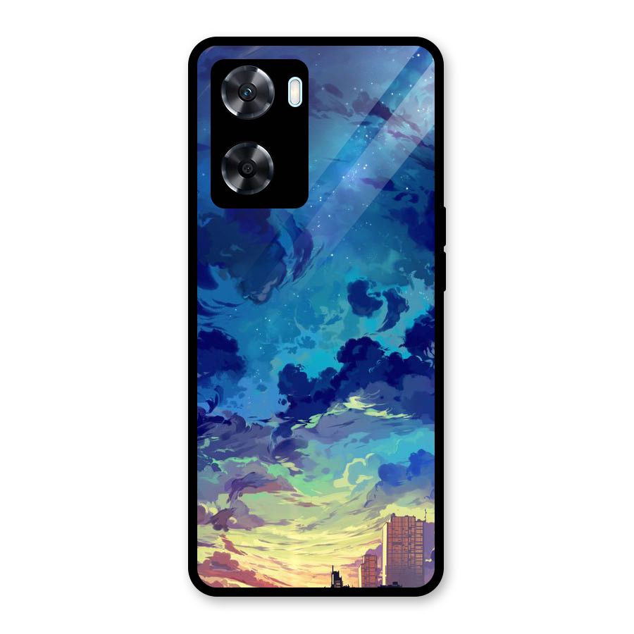 Cloud Art Glass Back Case for Oppo A77