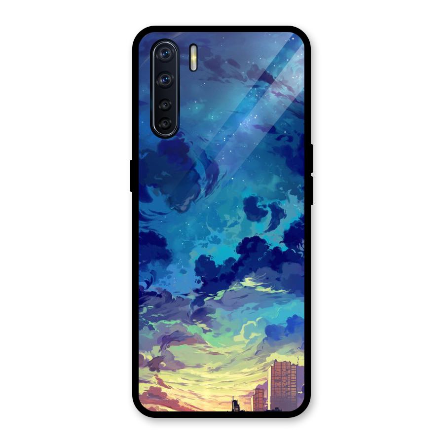Cloud Art Glass Back Case for Oppo F15