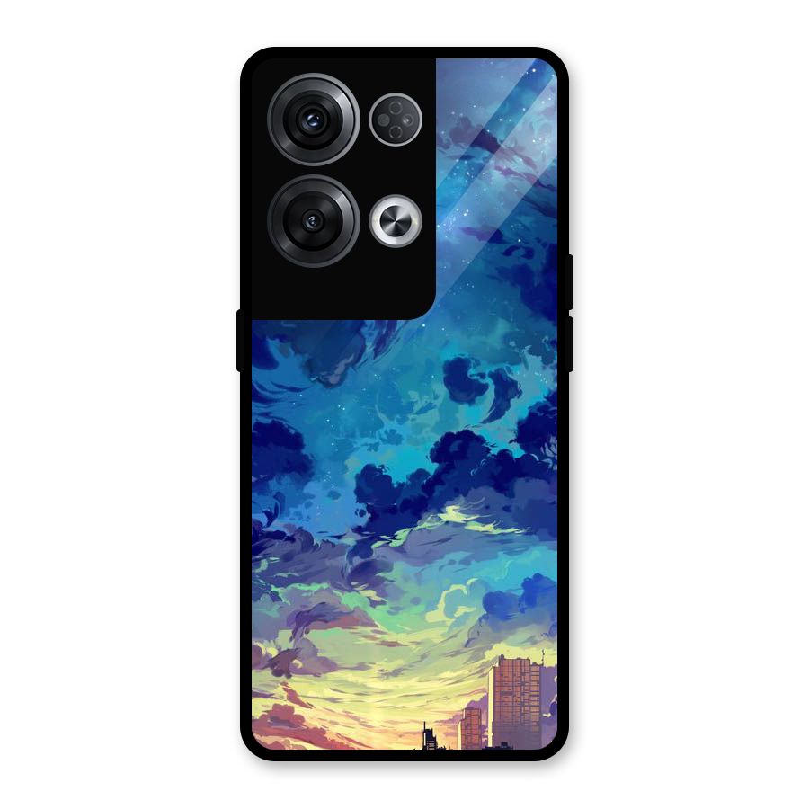 Cloud Art Glass Back Case for Oppo Reno8 Pro 5G