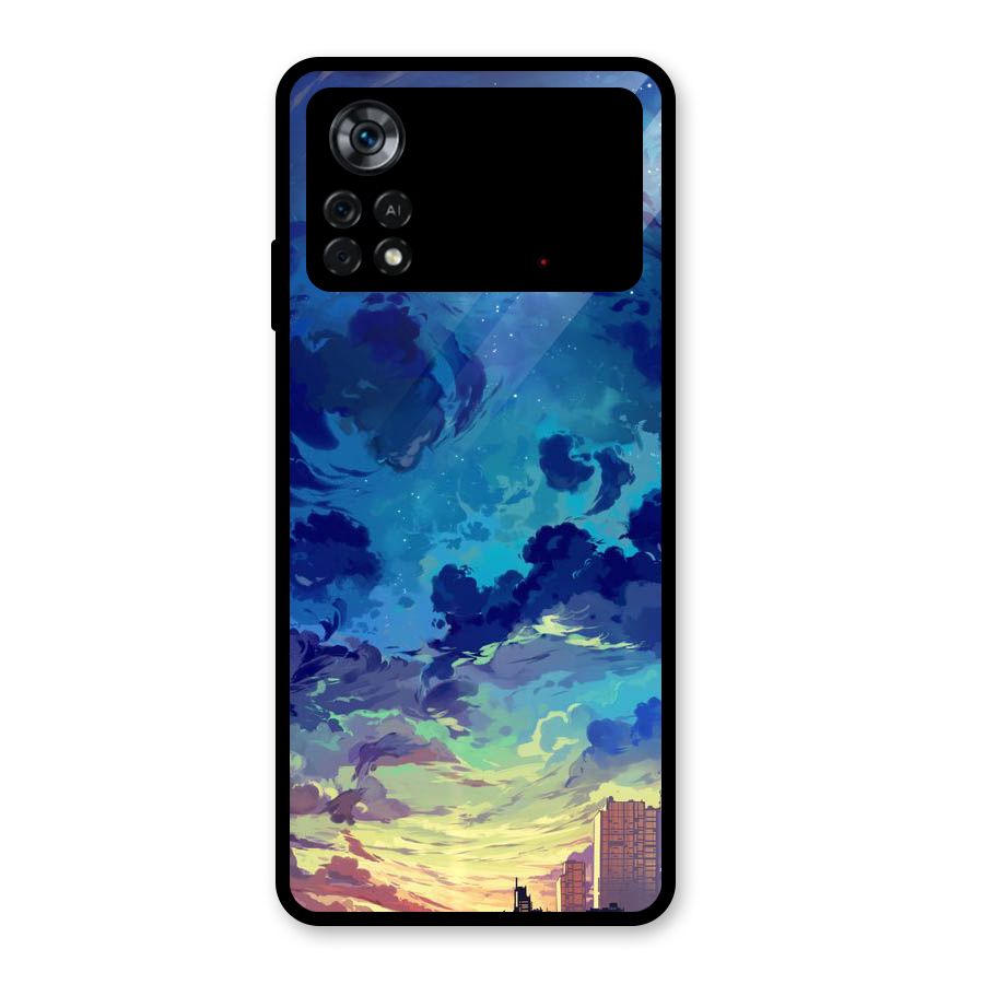 Cloud Art Glass Back Case for Poco X4 Pro 5G