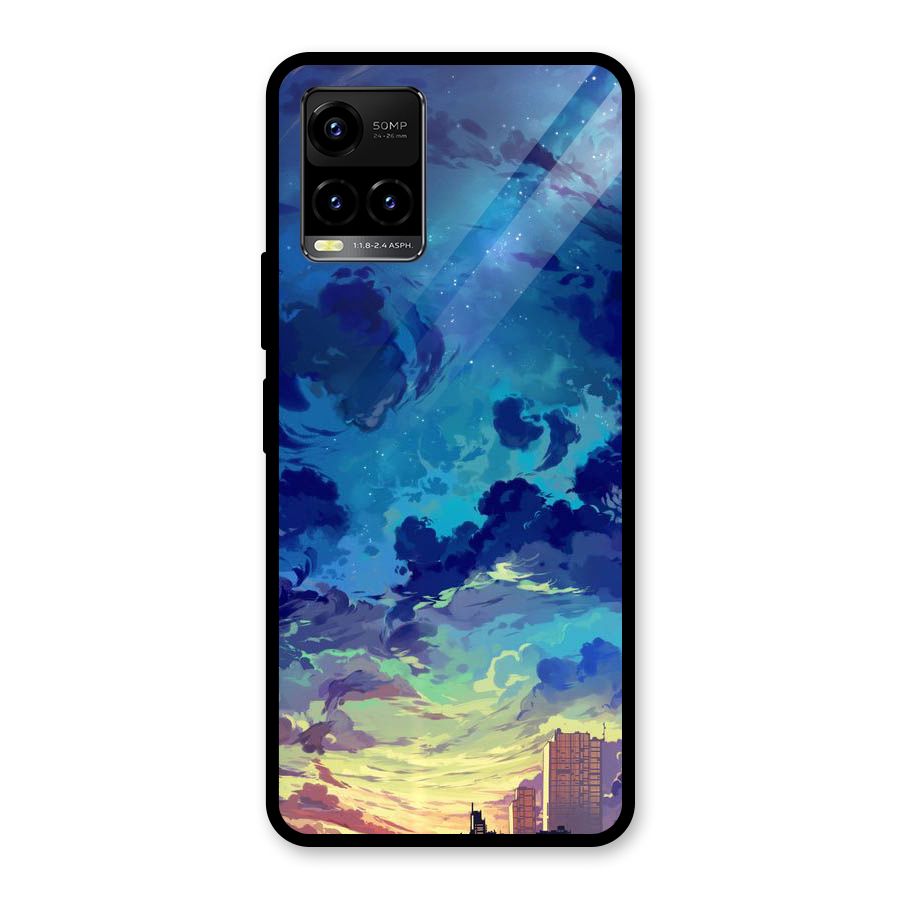 Cloud Art Glass Back Case for Vivo Y21A