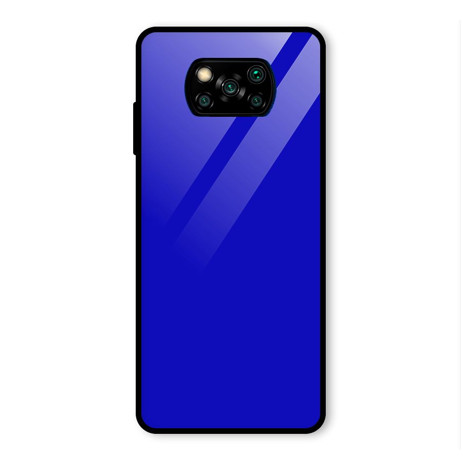 Cobalt Blue Glass Back Case for Poco X3 Pro