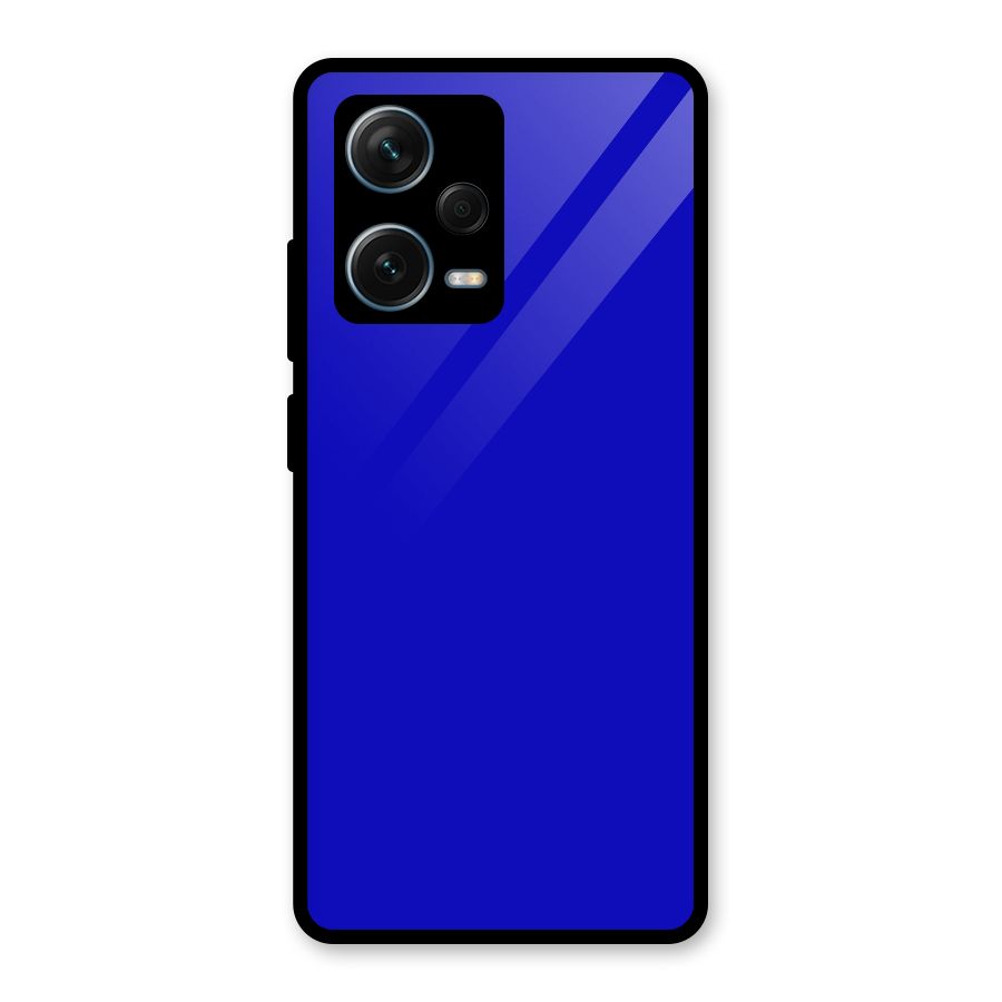 Cobalt Blue Glass Back Case for Redmi Note 12 Pro Plus 5G