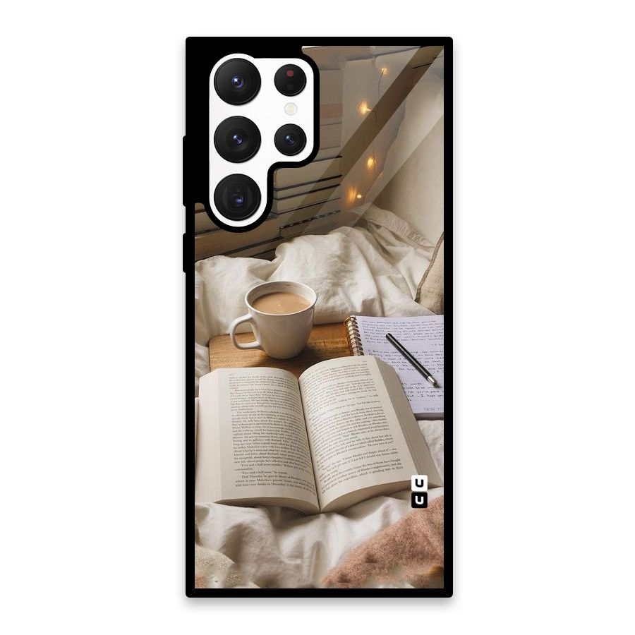 Coffee And Books Glass Back Case for Galaxy S22 Ultra 5G
