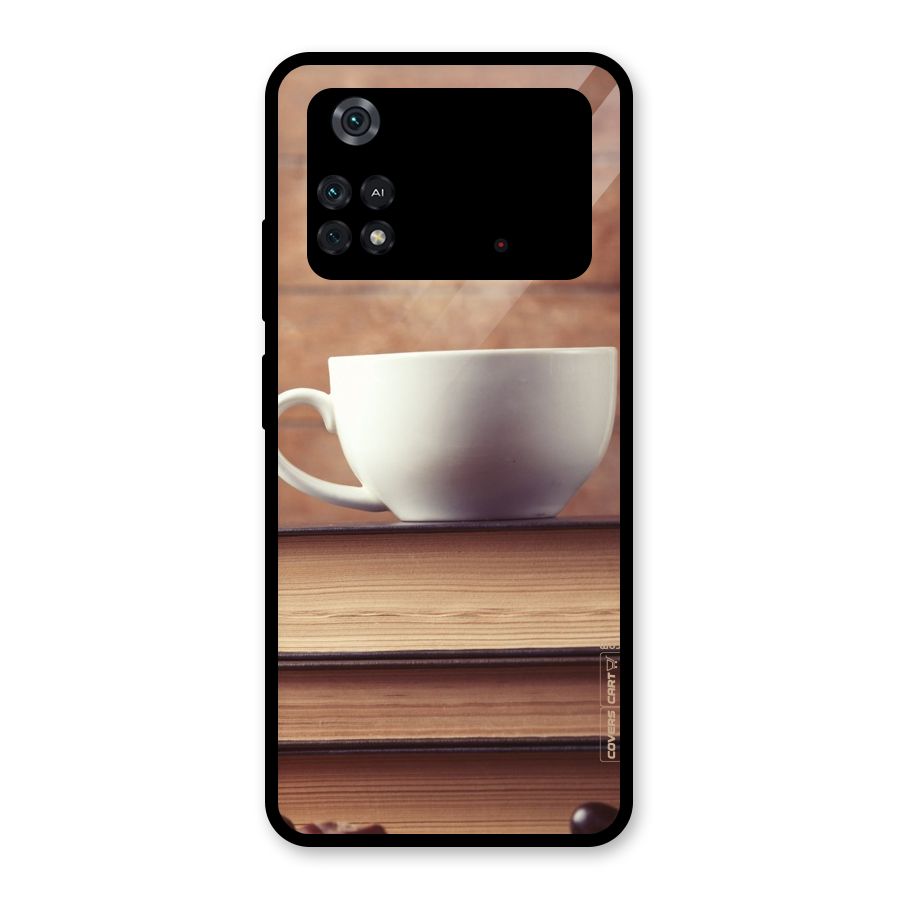 Coffee And Bookworm Glass Back Case for Poco M4 Pro 4G