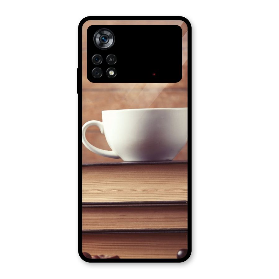 Coffee And Bookworm Glass Back Case for Poco X4 Pro 5G
