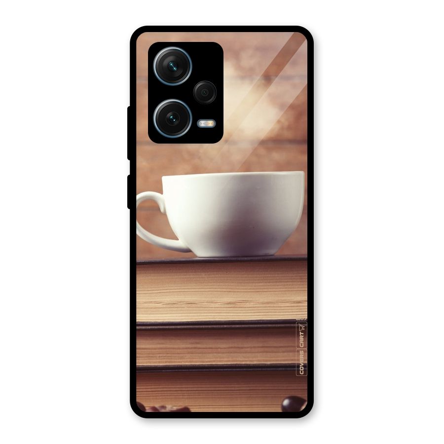 Coffee And Bookworm Glass Back Case for Redmi Note 12 Pro Plus 5G